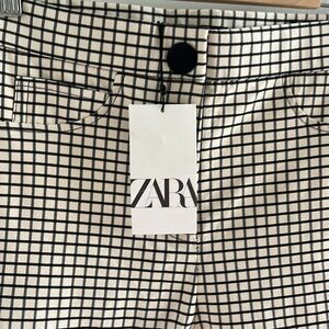 ZARA - CHECKERED CIGARETTE TROUSERS PANTS- Small